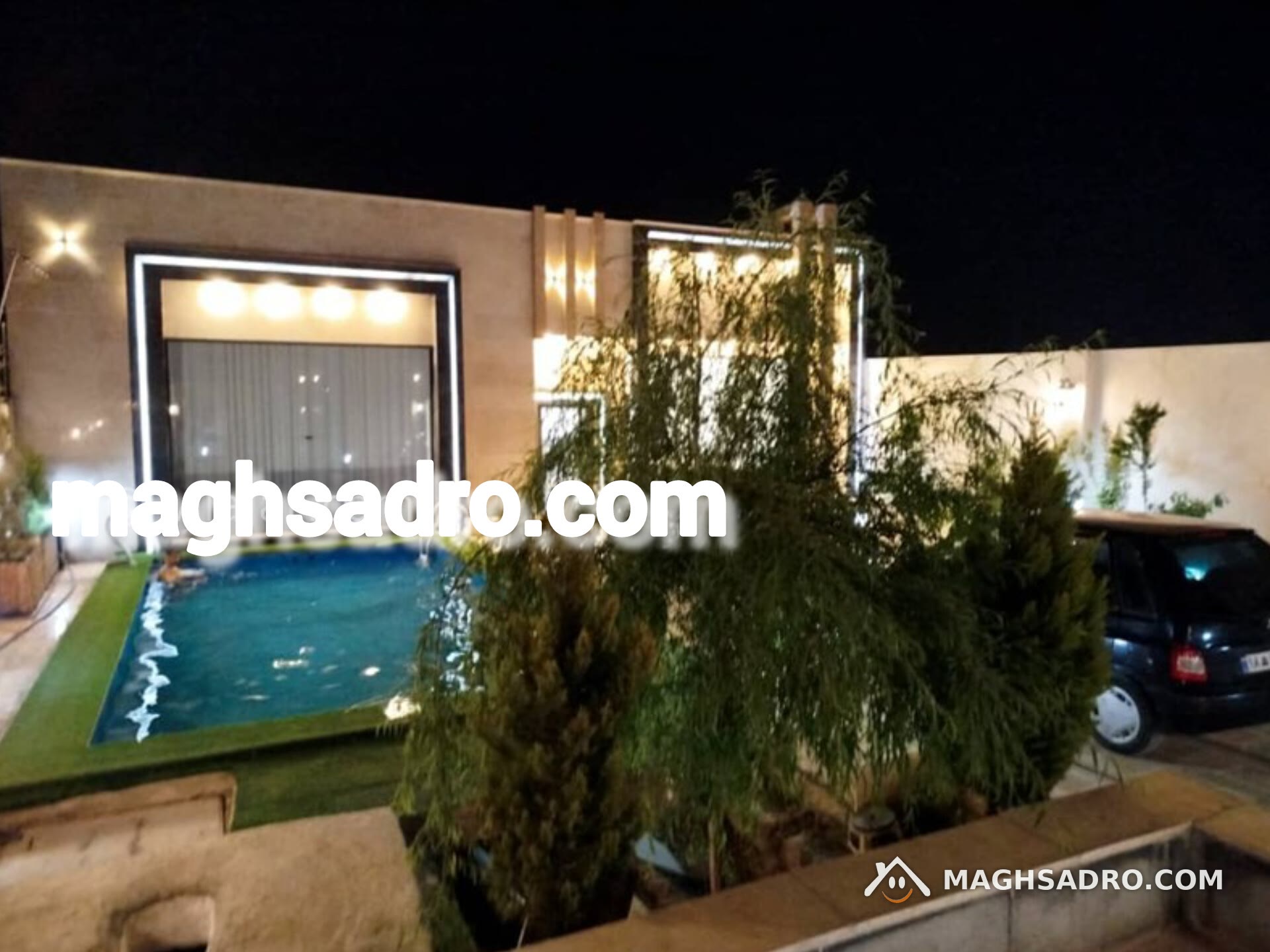 عکس ویلا استخر روباز آبگرم کردان